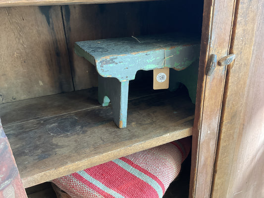 19th century stool blue/grey