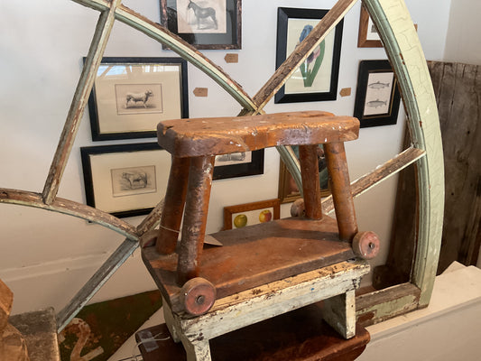 Rolling Folk Art Stool