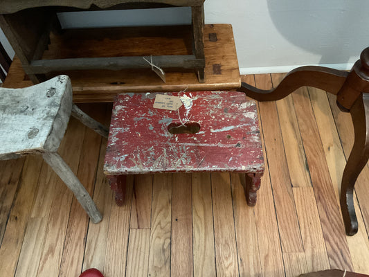 Nice Early Handmade Red Cricket Stool