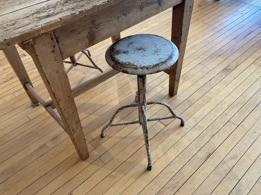 Pair of White Metal Stools