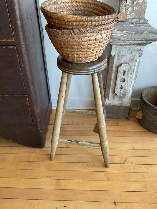 Tall old cream Stool